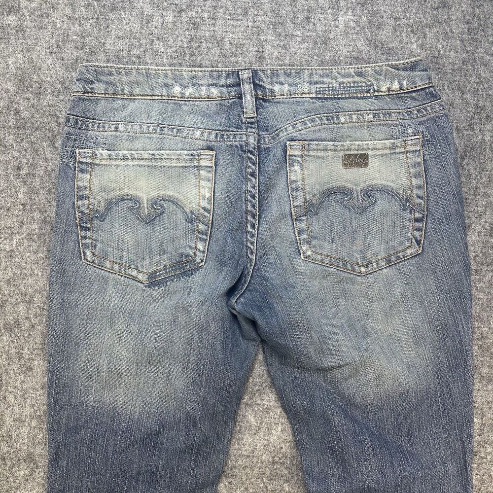 Silver Low Rise Jeans Women 29 Flare Low Rise Distressed Nice Fading 32x30 - Picture 7 of 16